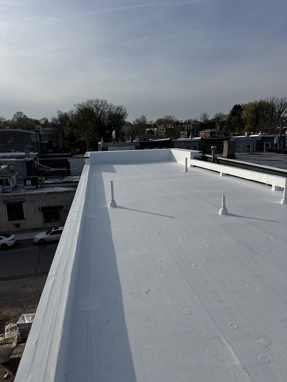 TPO membrane parapet